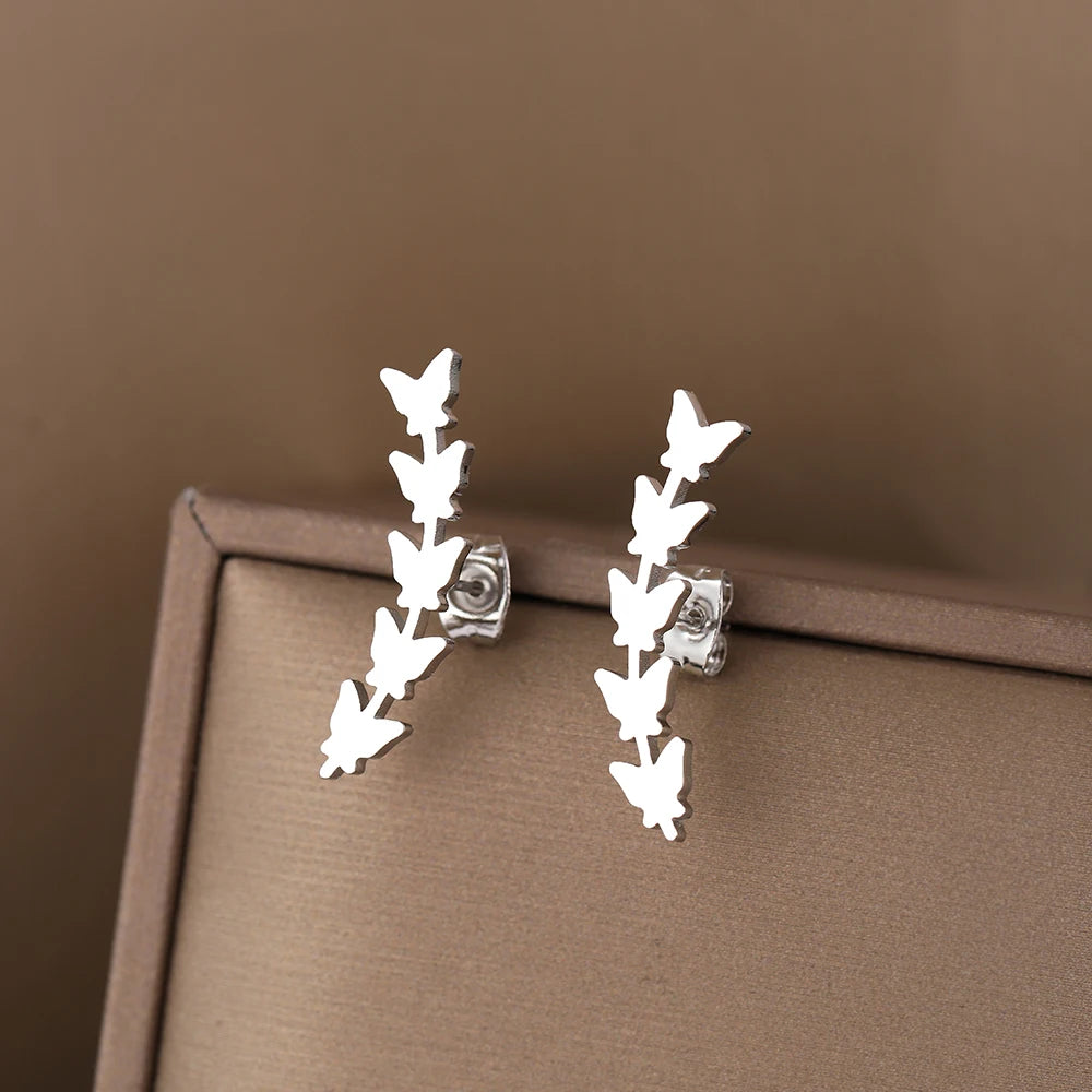 Stainless Steel Cute Bow Mouse Stud Earrings