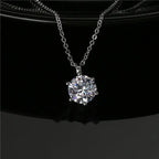 Classic 2ct Moissanite Silver Pendant Necklace