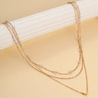 Layered Gold-Tone Pearl & Heart Pendant Necklace