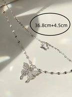 Sparkling Double Layer Butterfly Necklace