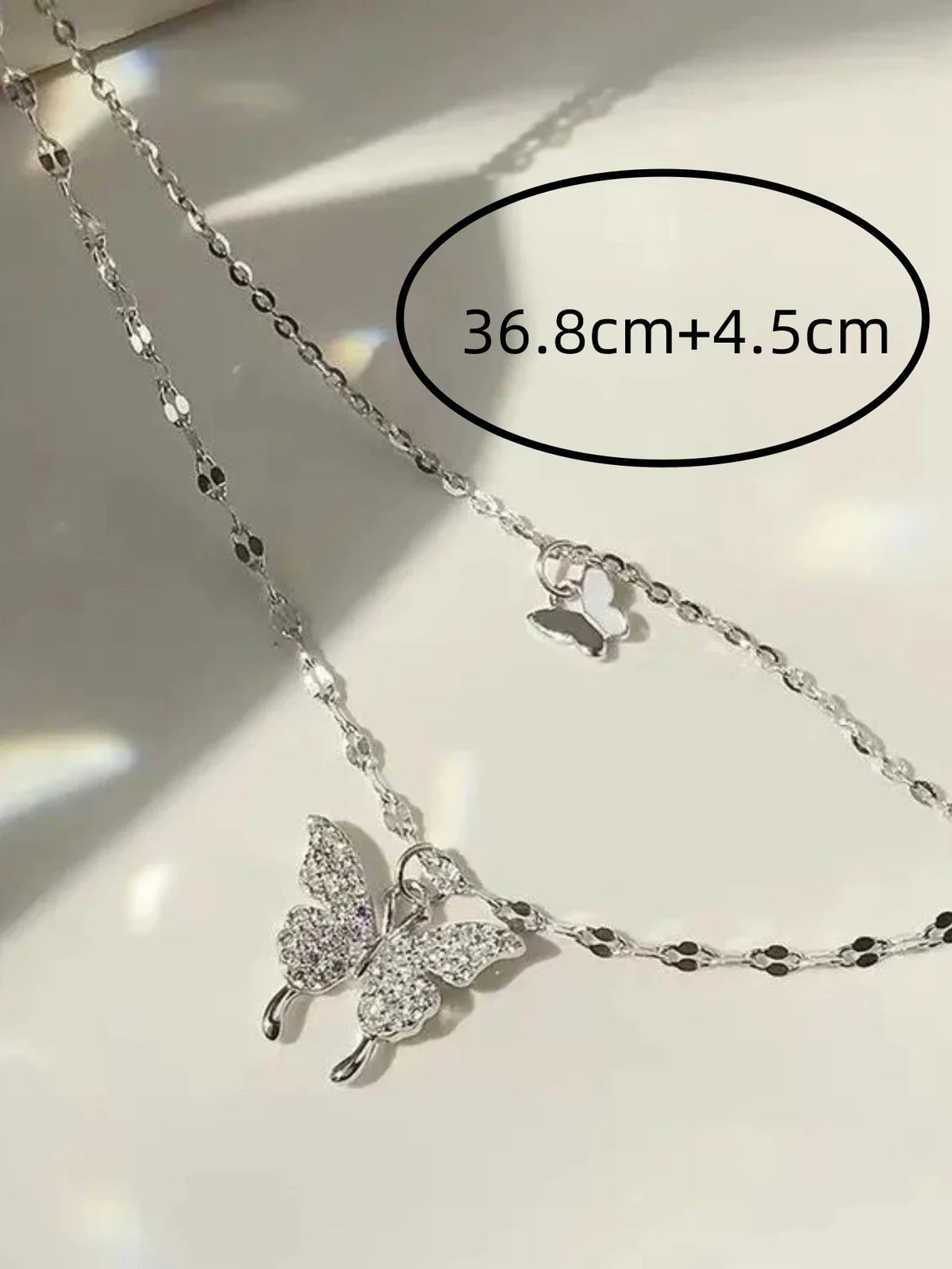 Sparkling Double Layer Butterfly Necklace