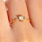 Gold Plated CZ Whimsical Adjustable Statement Ring