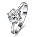 Elegant Austrian Crystal Engagement Ring in 925 Silver