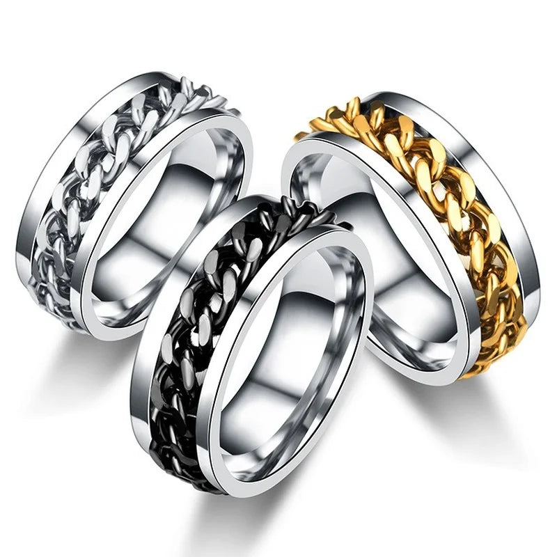 8mm Stainless Steel Fidget Spinner Chain Ring & Bottle Opener
