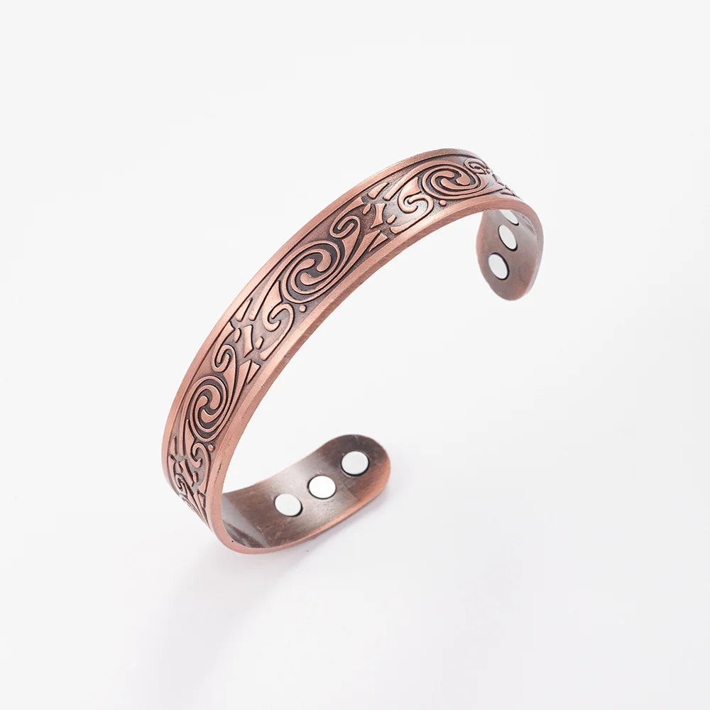 Vintage Antique Copper Magnetic Cuff Bracelet
