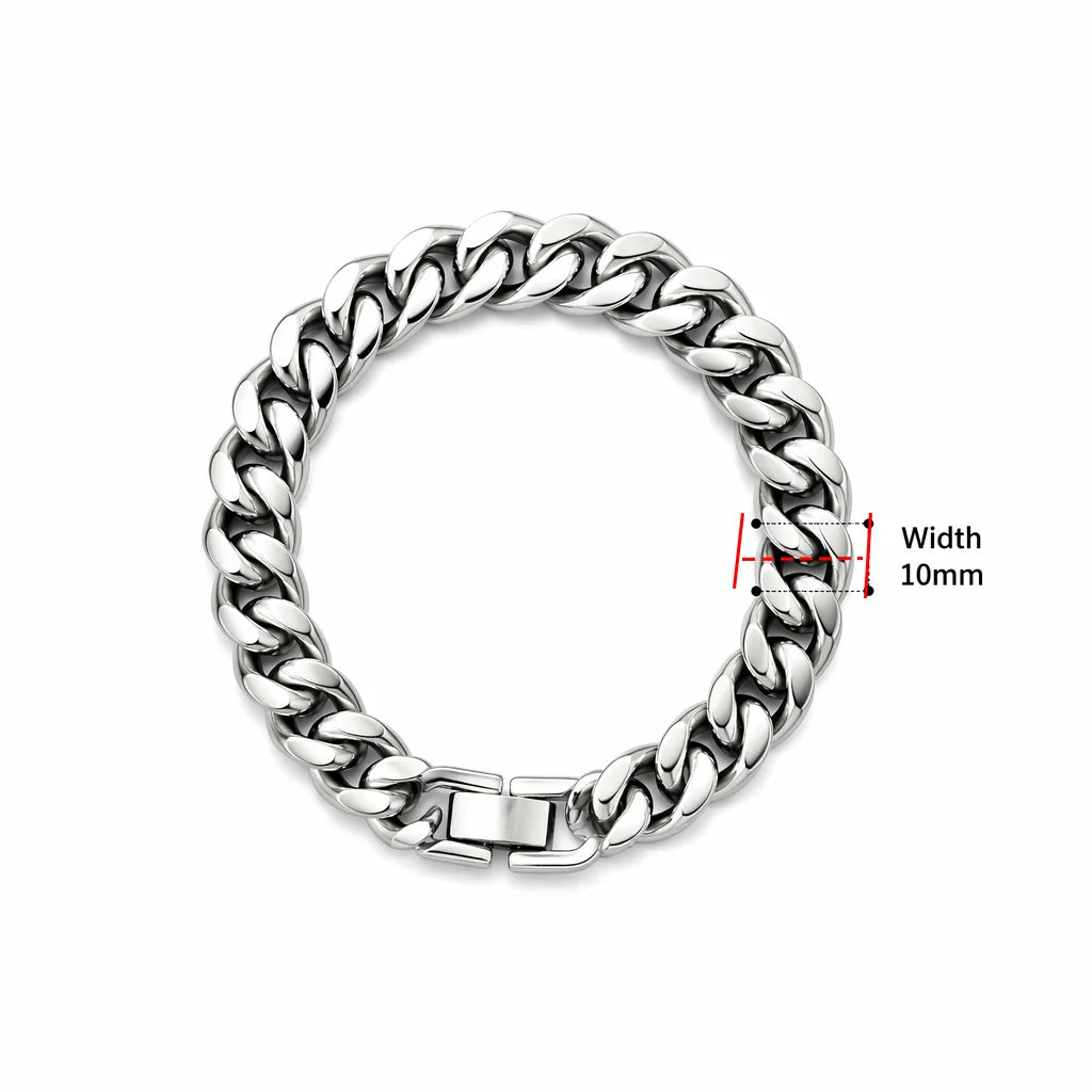 Classic Stainless Steel Cuban Link Bracelet for Men & Women
