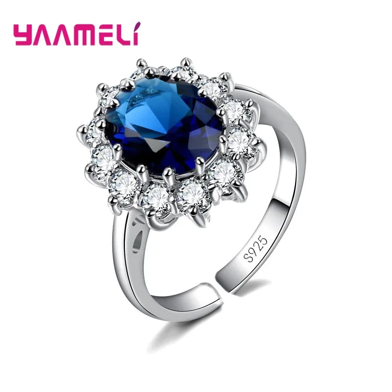 Classic Oval Cut 925 Sterling Silver Engagement Ring