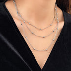 Delicate Multi-Layer Beaded Stainless Steel Necklace
