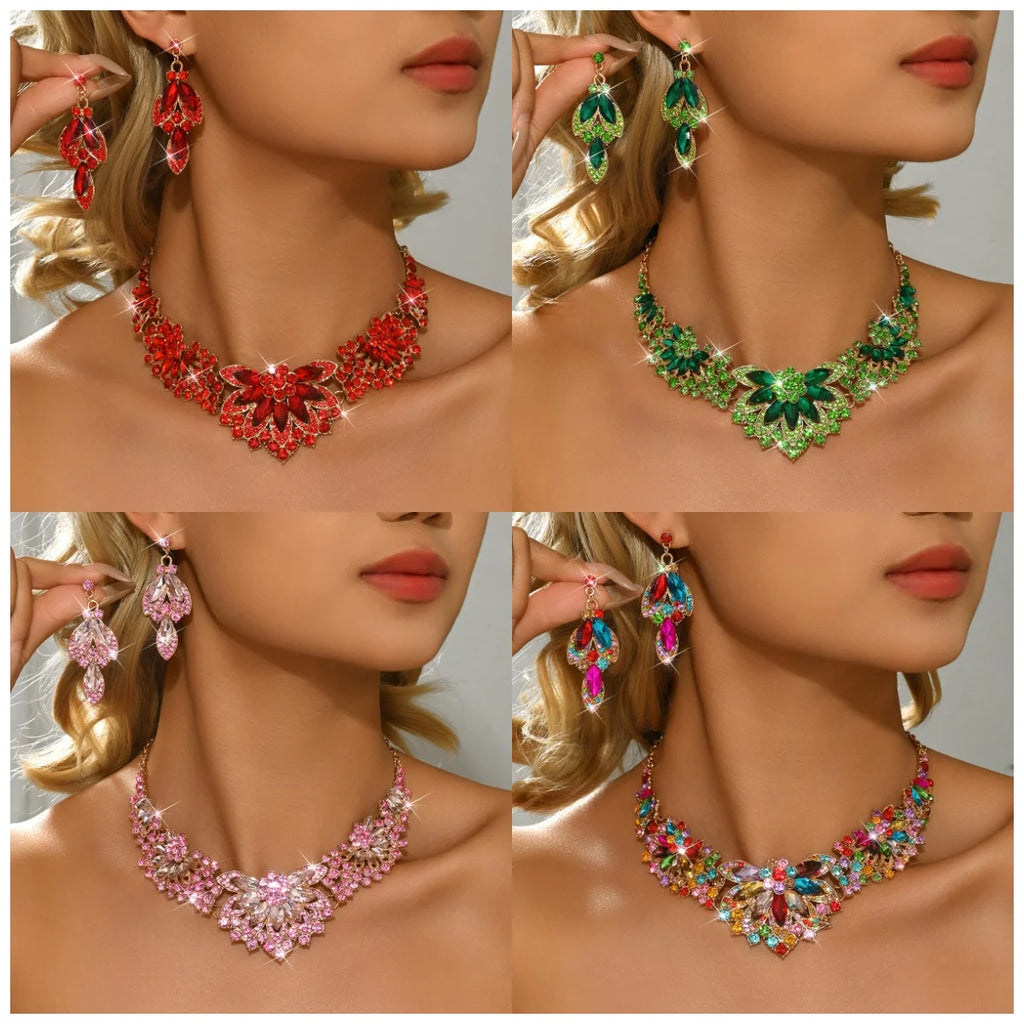 Premium Geometric Statement Necklace & Earrings Set