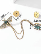Vintage Luxury Bee Crystal Tassel Brooch Pin