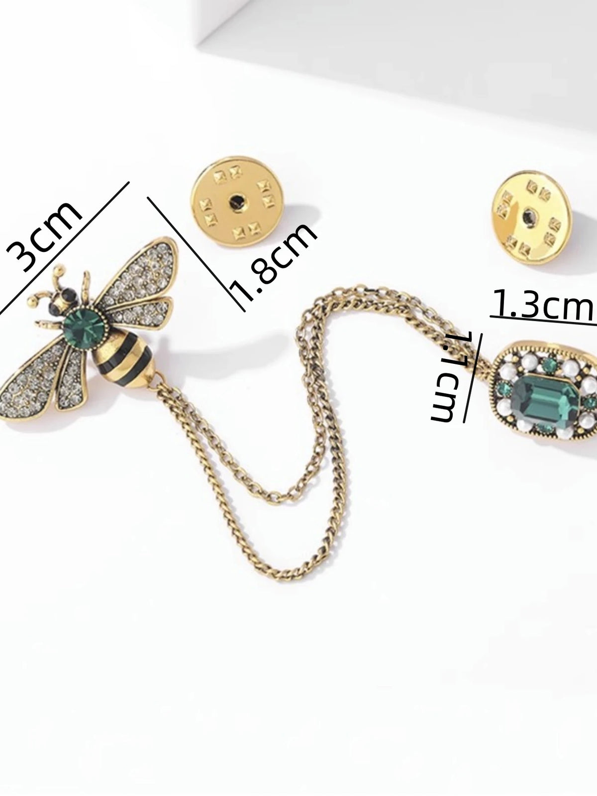 Vintage Luxury Bee Crystal Tassel Brooch Pin