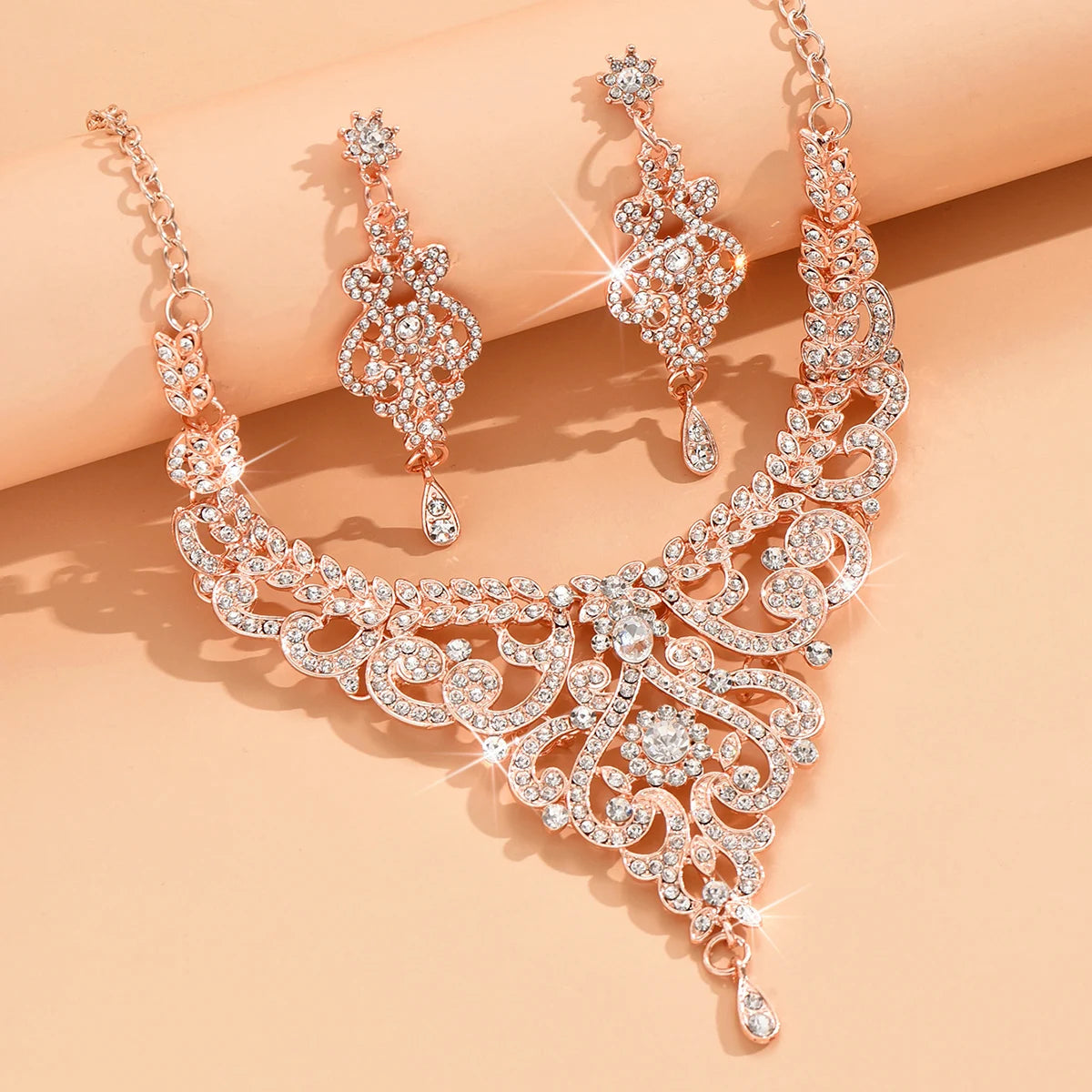 Luxury Palace Style Rhinestone Bridal Jewelry Set