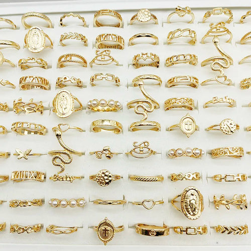 30-Piece Boho Gold Stacking Ring Set