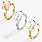 Adjustable Crystal Fidget Spinner Anxiety Ring