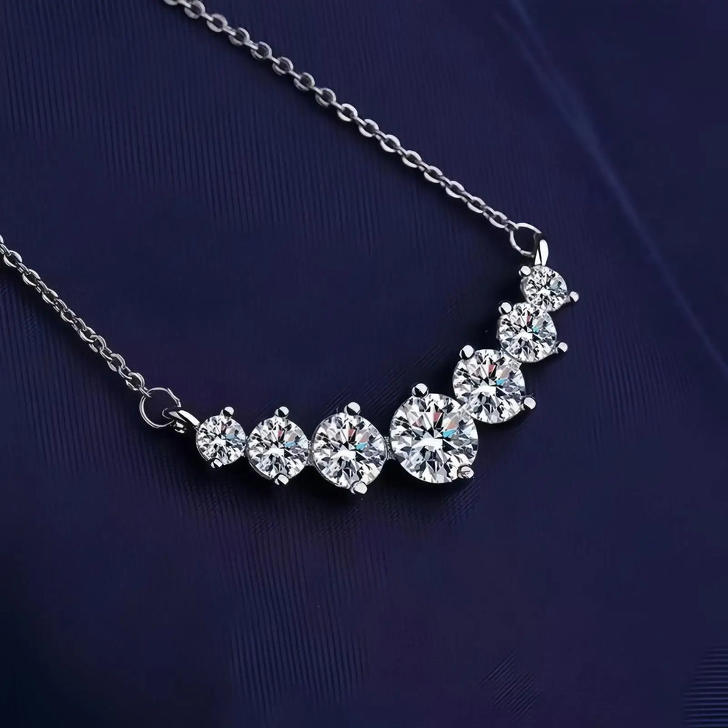 925 Sterling Silver Zircon Circle Pendant Necklace