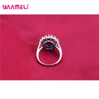 Classic Oval Cut 925 Sterling Silver Engagement Ring