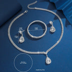 Elegant 4-Piece Teardrop Claw Chain Wedding Jewelry Set