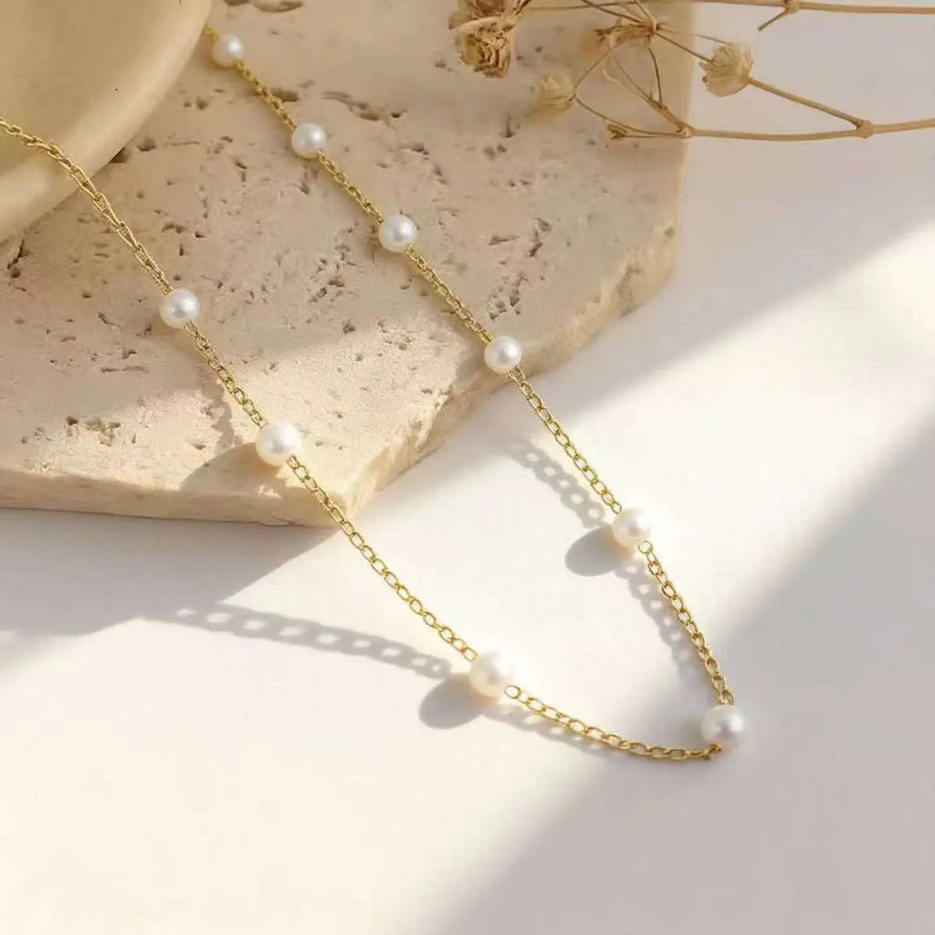 Elegant Double-Layer Pearl Chain Necklace for Women
