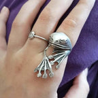 Vintage Silver Lucky Fortune Cat Adjustable Ring